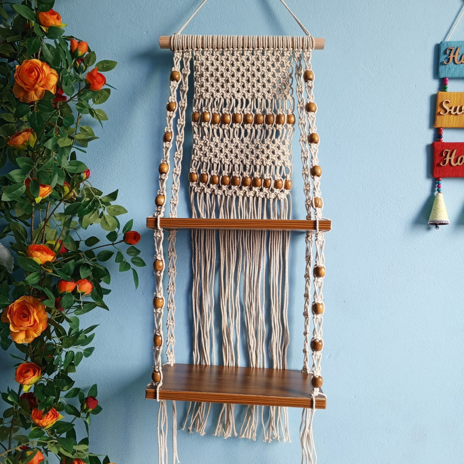 Macreme Wall Hanging Shelf 2 Lyear