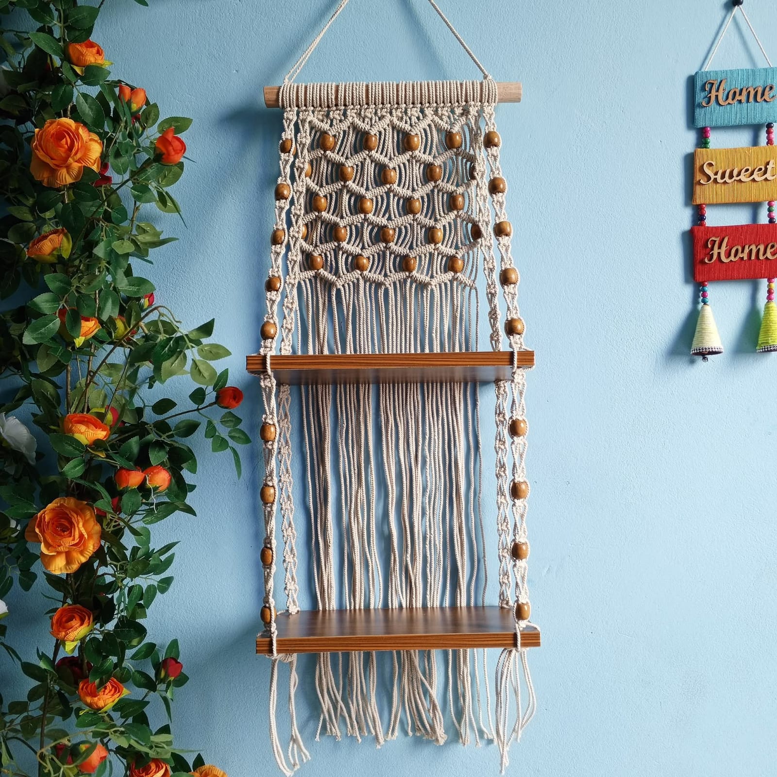 Macreme Wall Hanging Shelf 2 Lyear