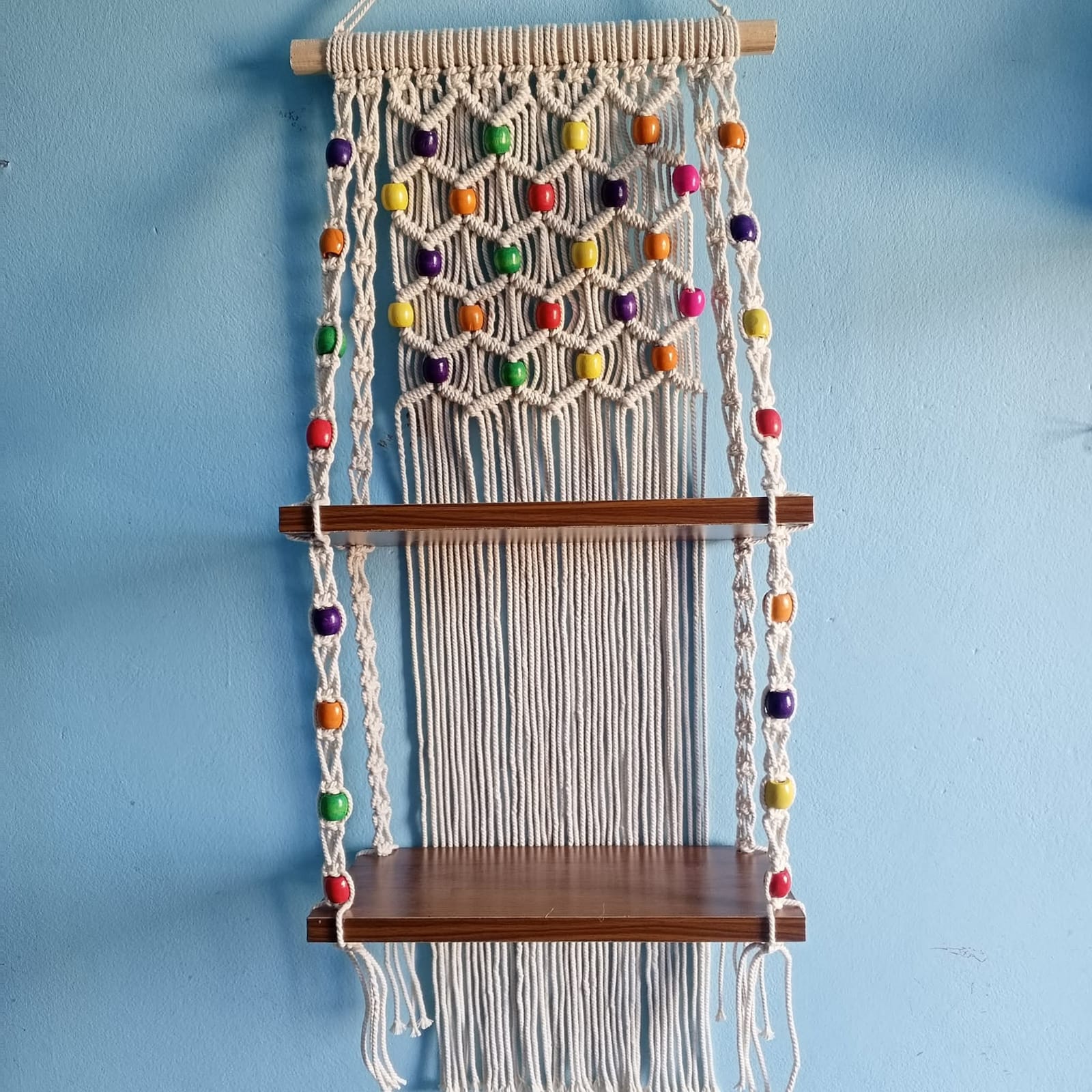 Macreme Wall Hanging Shelf 2 Lyear