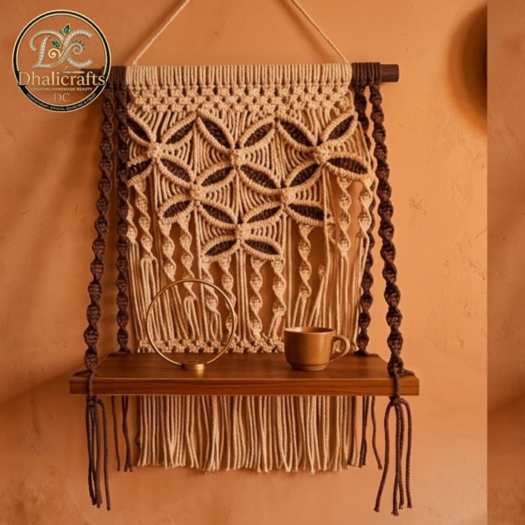 Macreme Wall Hanging Colour Shelf