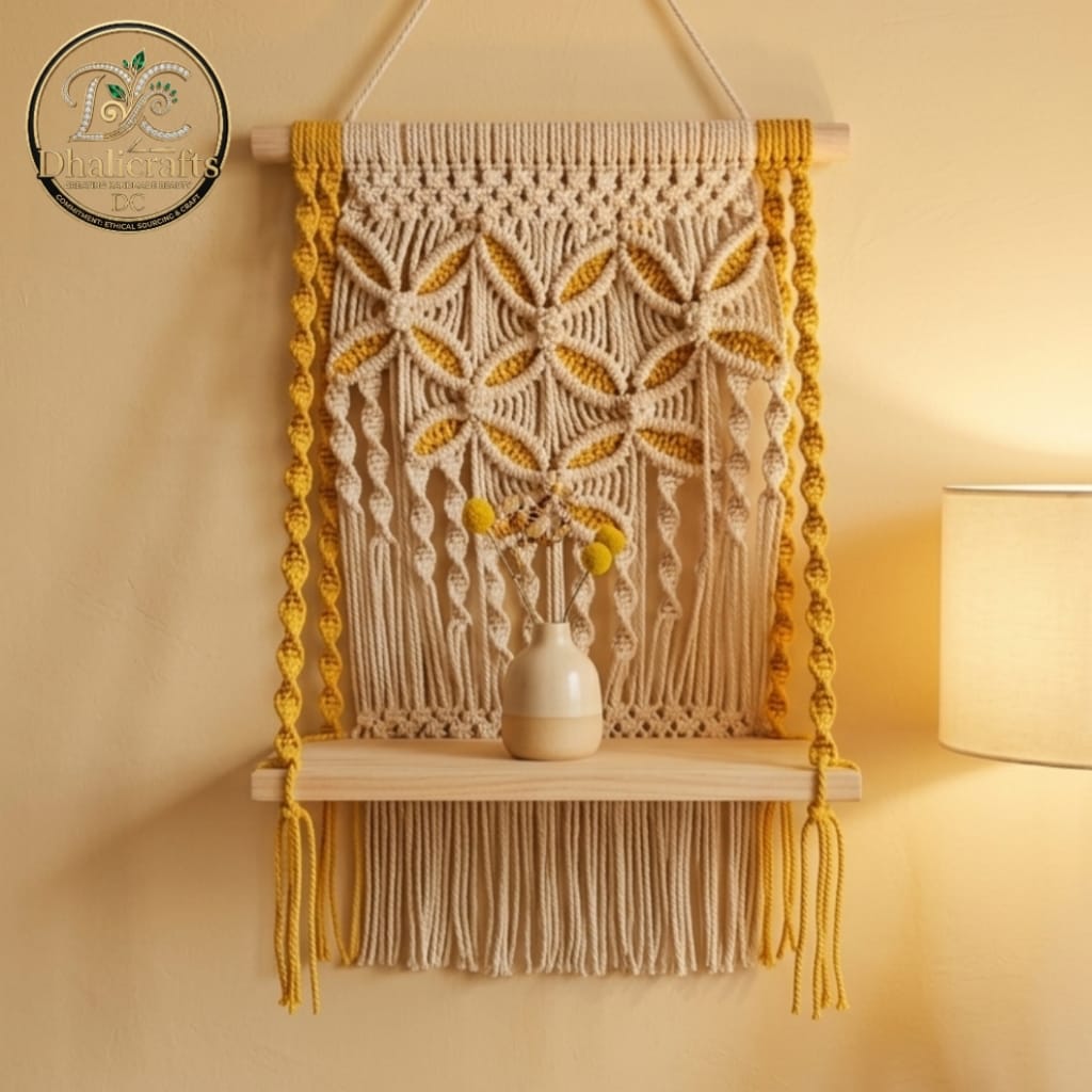Macreme Wall Hanging Colour Shelf