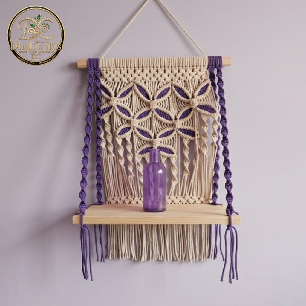 Macreme Wall Hanging Colour Shelf