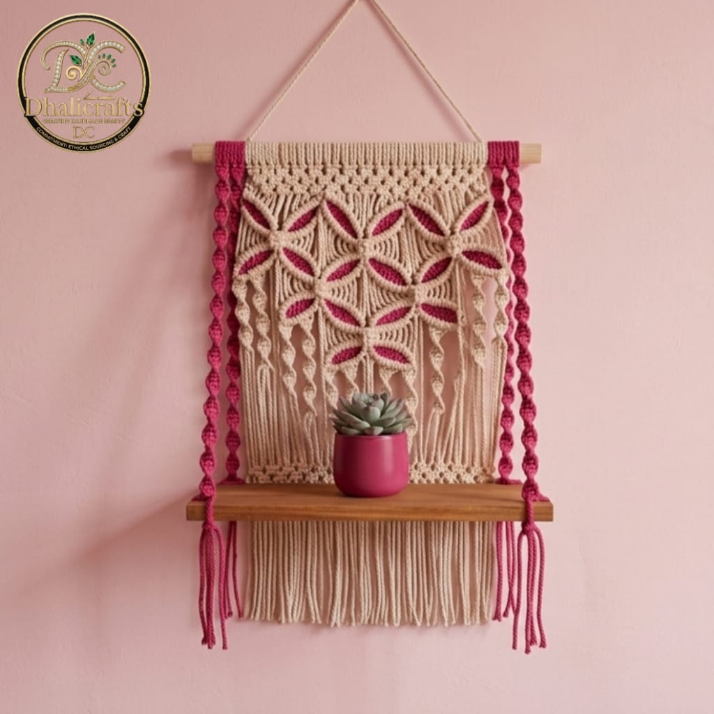 Macreme Wall Hanging Colour Shelf